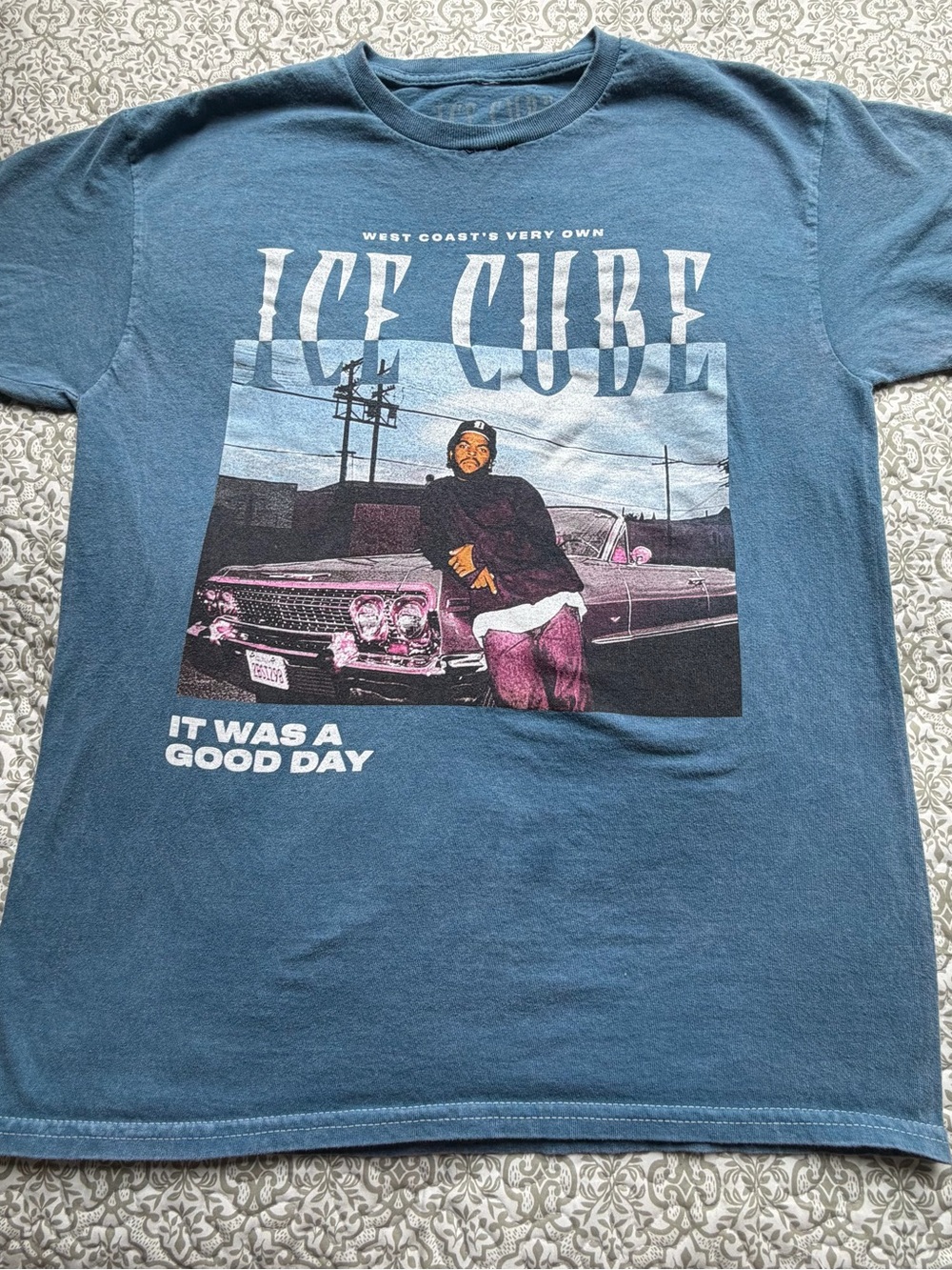 Ice Cube Men's M Blue '92 Tour It Was a Good Day Graphic T-Shirt Cotton Y2K - Picture 3 of 5